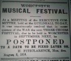Three Choirs Festival cancelled 100 years ago